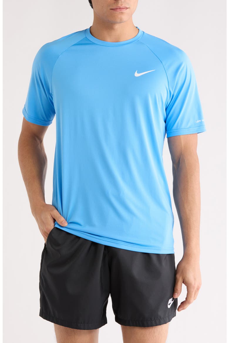 Short Sleeve Hydroguard Swim Shirt, Main, color, BLUE