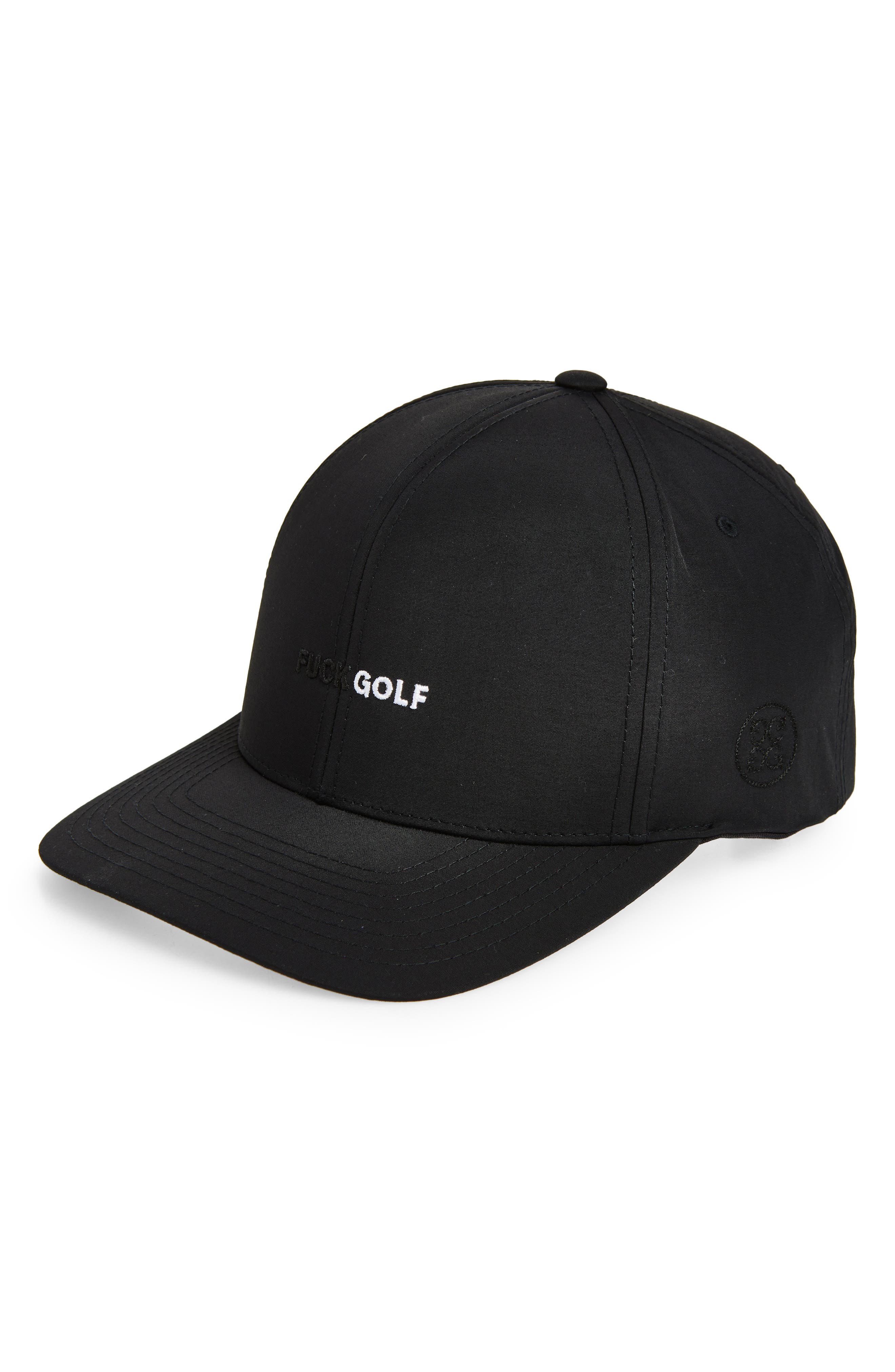 G/fore Satin Stitch 'f**k Golf' Snapback Baseball Cap In Onyx