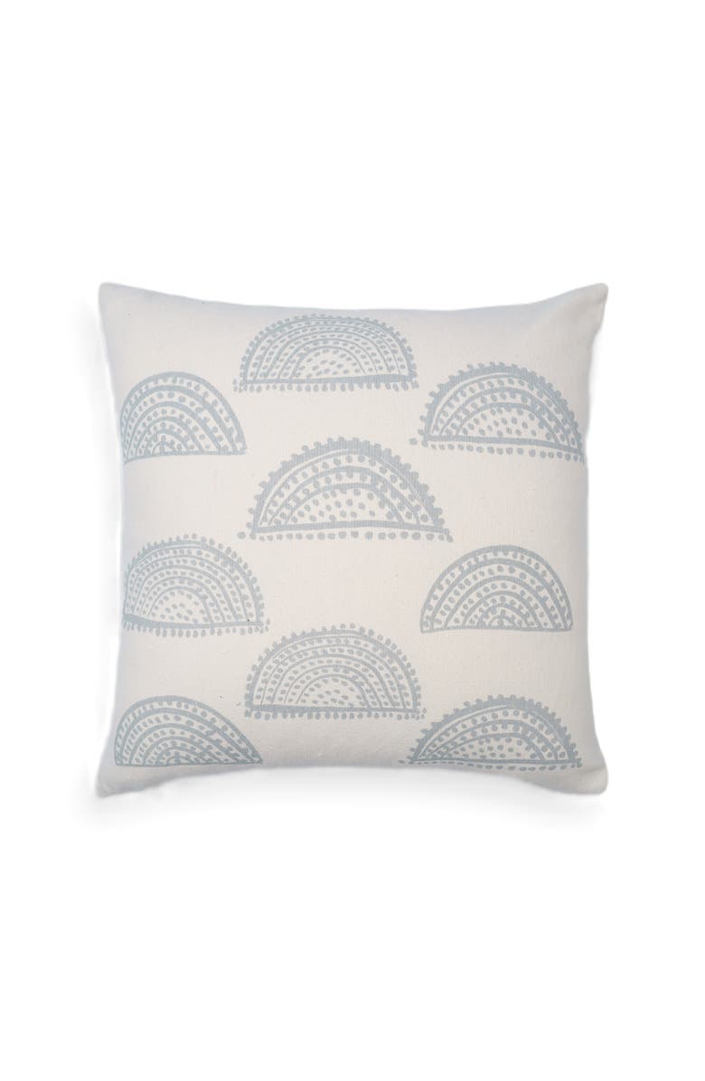 Naki & Ssam Sunlit Splendor petite sunburst print square pillow, Alternate, color, Beige