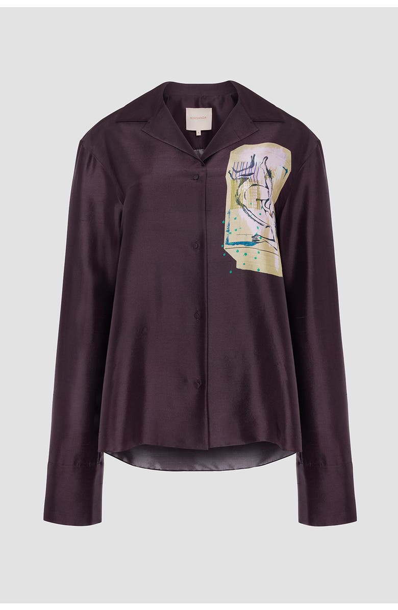 Roksanda Delan Printed Silk Blouse, Alternate, color, Calliope