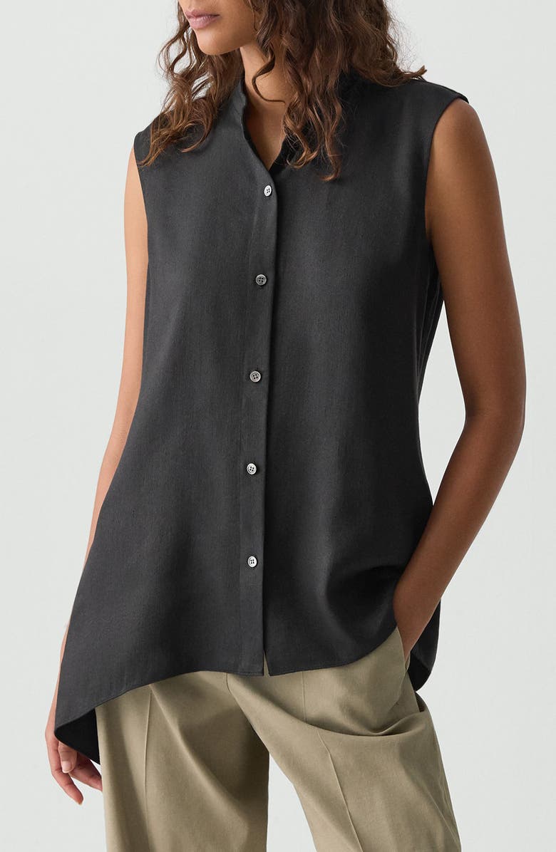 Theory Asymmetric Drape Sleeveless Top, Main, color, 