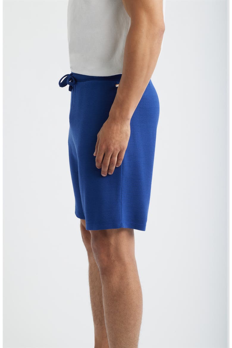 Ribbed Pajama Shorts, Alternate, color, MEDIUM BLUE