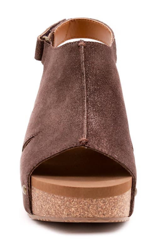 Volatile Montpelier Platform Wedge Sandal In Brown Metallic