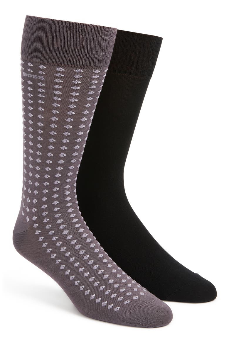 Assorted 2-Pack Cotton Blend Dress Socks, Main, color, OPEN PURPLE