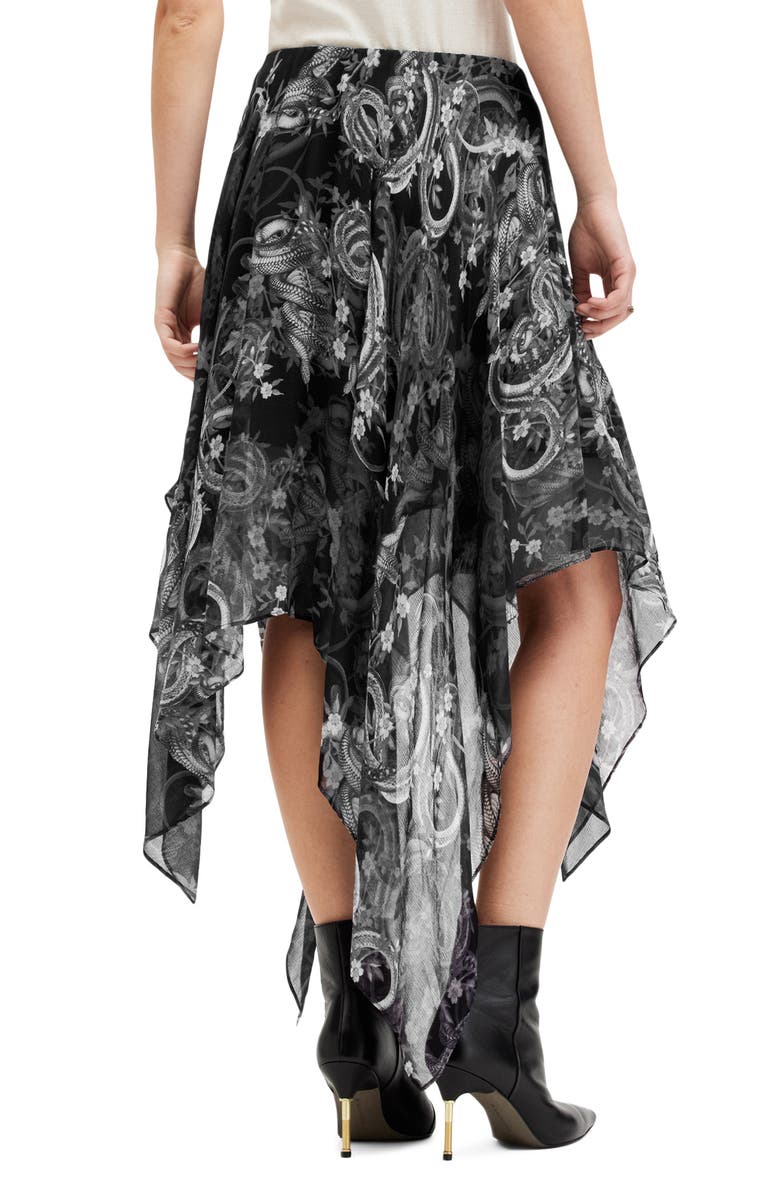 AllSaints Polly Handkerchief Hem Chiffon Skirt, Alternate, color,