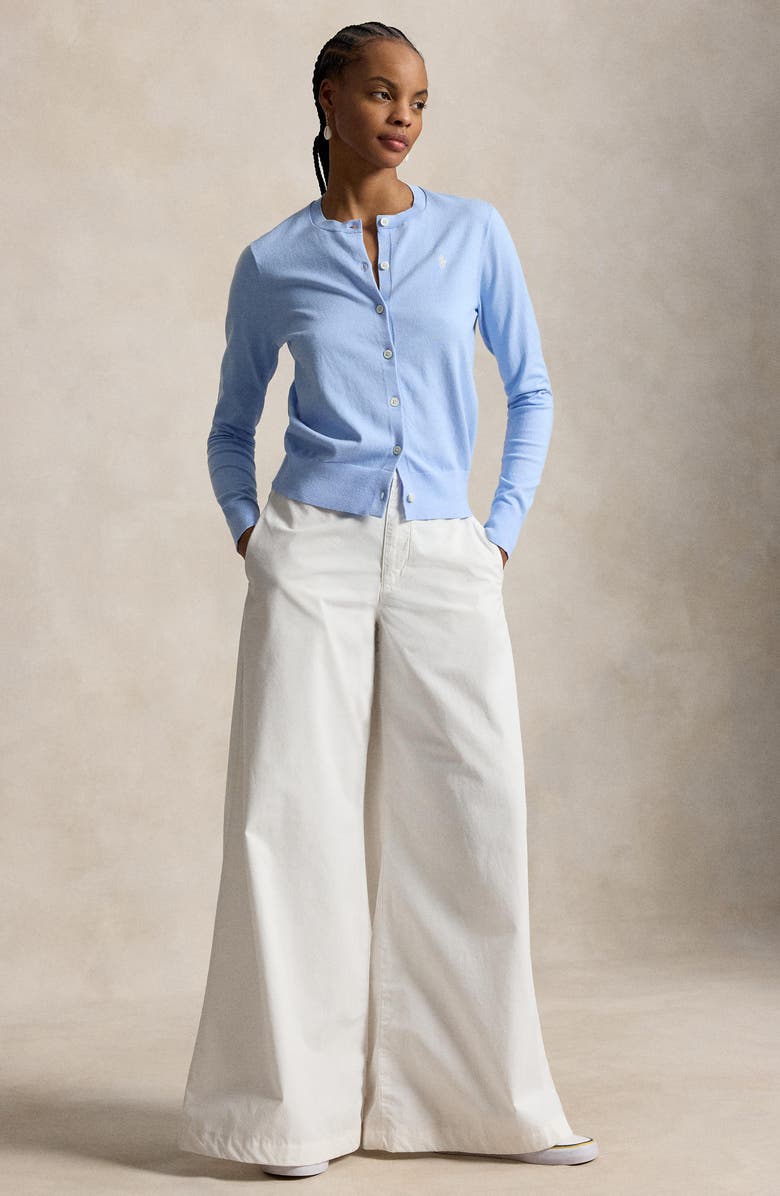 Polo Ralph Lauren Cotton Blend Crewneck Cardigan, Alternate, color, 