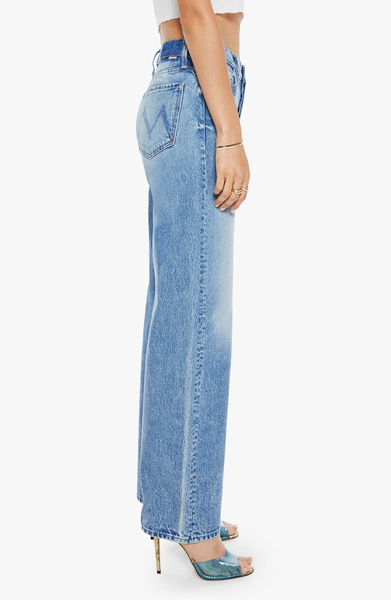 MOTHER The Dodger Button Sneak Wide Leg Jeans, Alternate, color, 