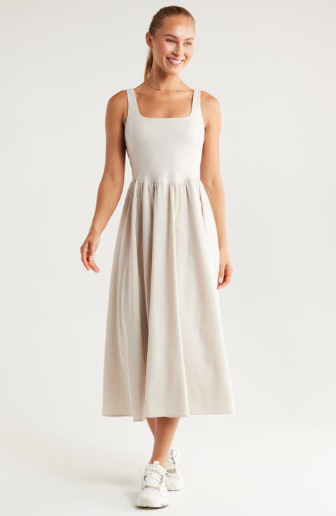 Effortless Square Neck Midi Dress