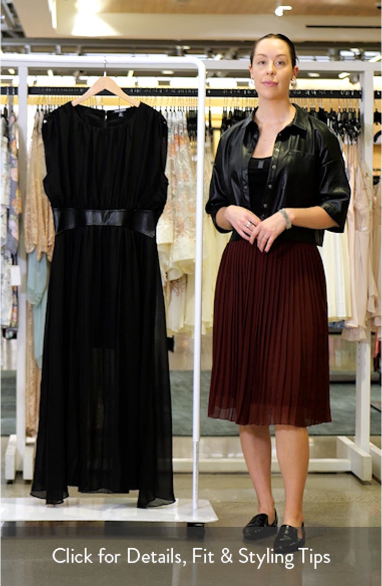 Issey Faux Leather Trim Maxi Dress, sales video thumbnail