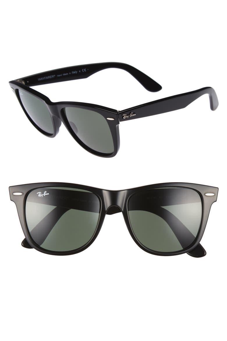 Classic Wayfarer 54mm Sunglasses, Main, color, BLACK/ GREEN
