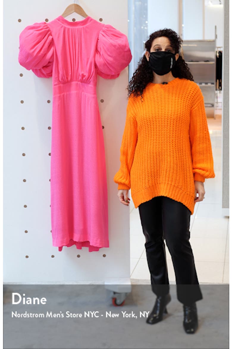 Dawn Puff Sleeve Open Back Jacquard Dress video