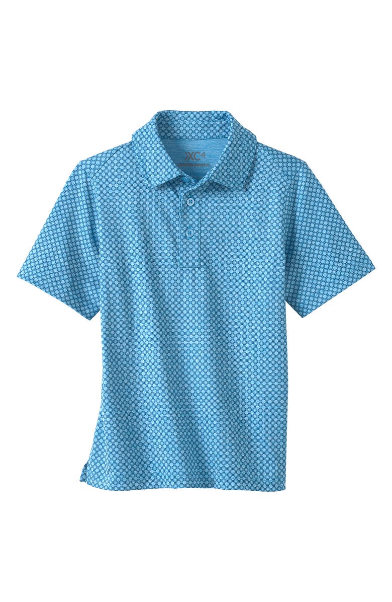 Johnston & Murphy Kids' XC4<sup>®</sup> Printed Polo, Main, color, Blue