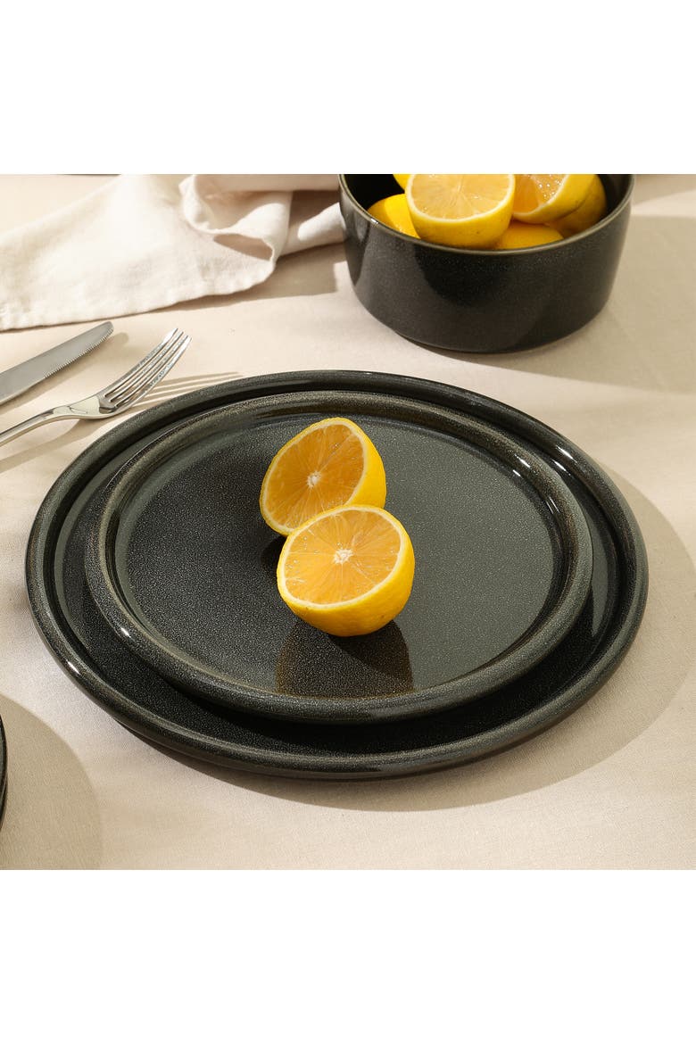 Eden Stoneware 4-Piece Salad Plate Set, Alternate, color, Charcoal Grey
