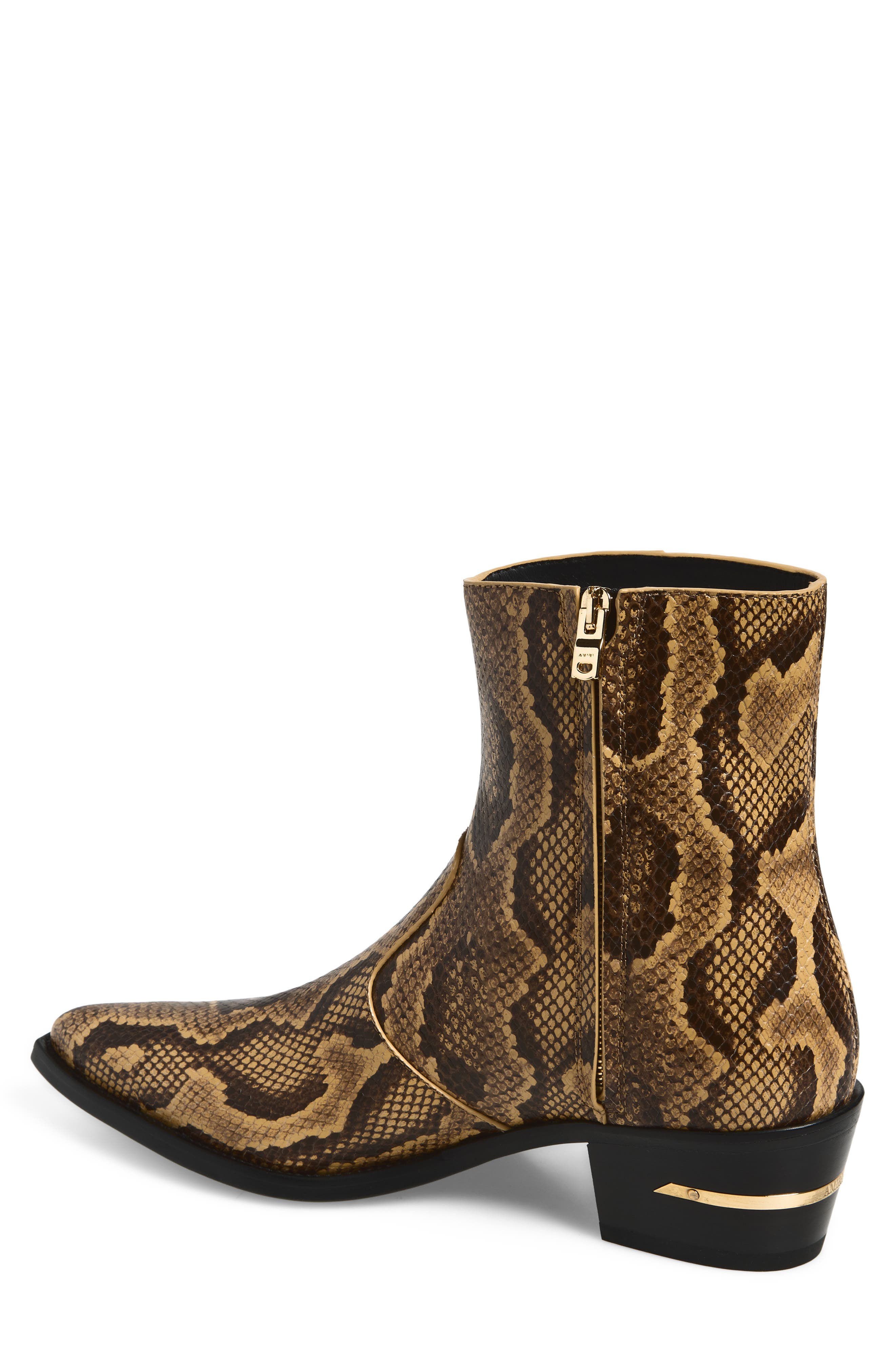 Ryder Python Embossed Pointed Toe Boot, Alternate, color, BROWN