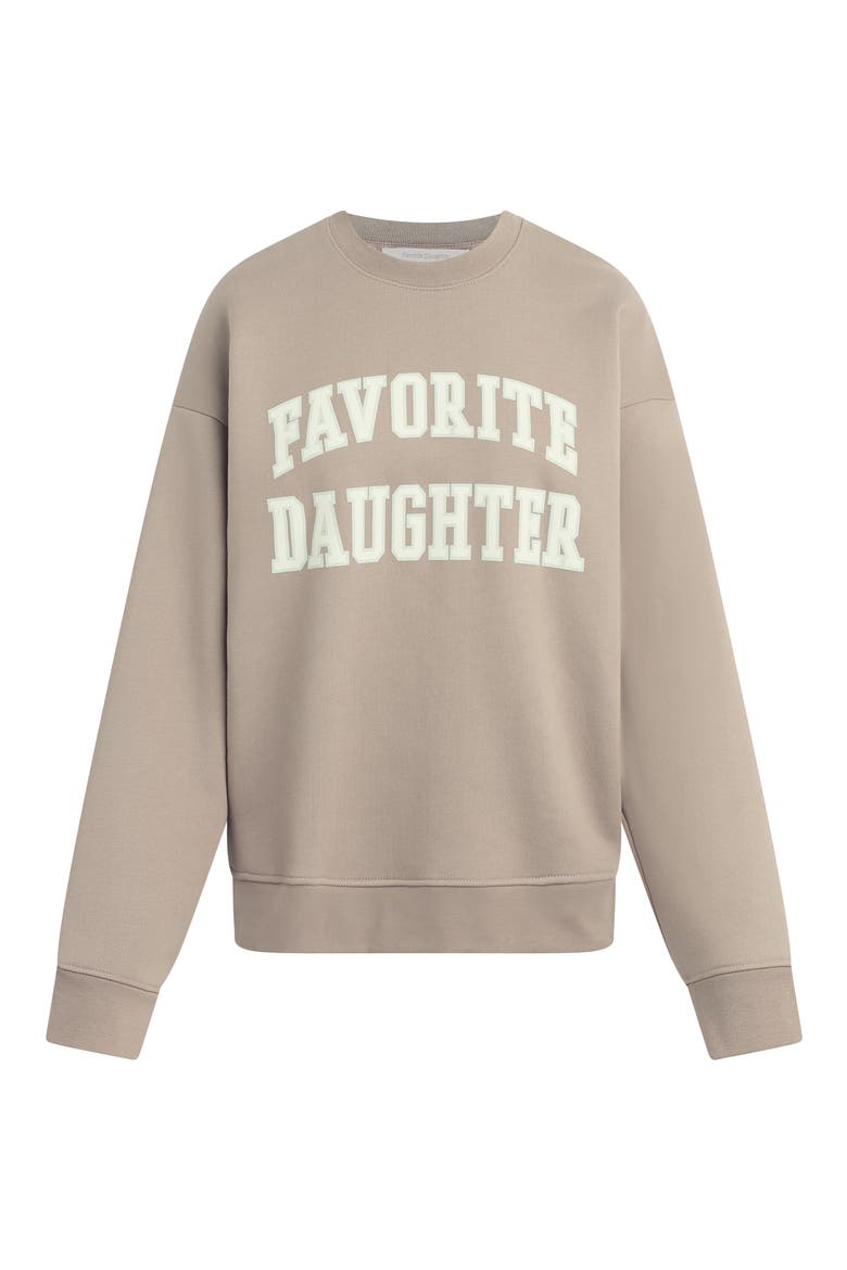 Collegiate Cotton Blend Sweatshirt, Alternate, color, SOFT TAUPE/GARDENI