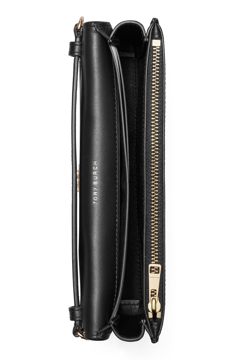 Tory Burch Robinson Pebbled Crossbody, Alternate, color, Black/Black