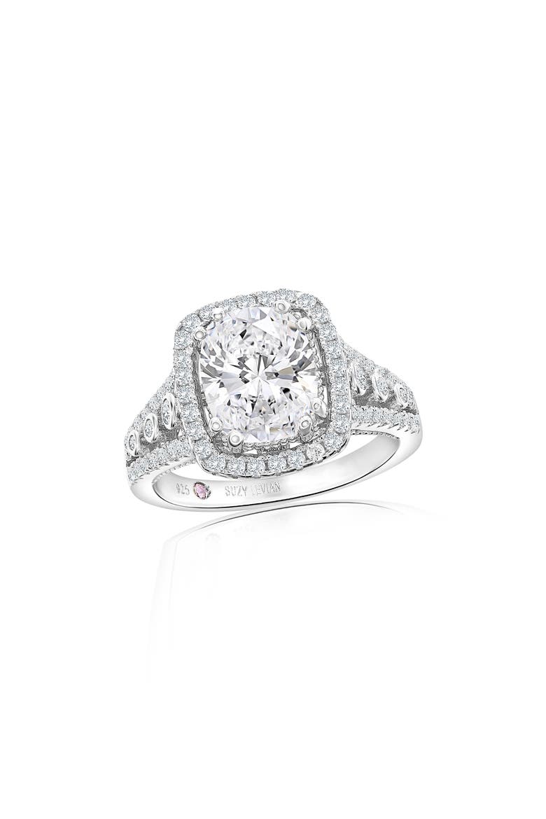 Cubic Zirconia Engagement Ring, Main, color, WHITE