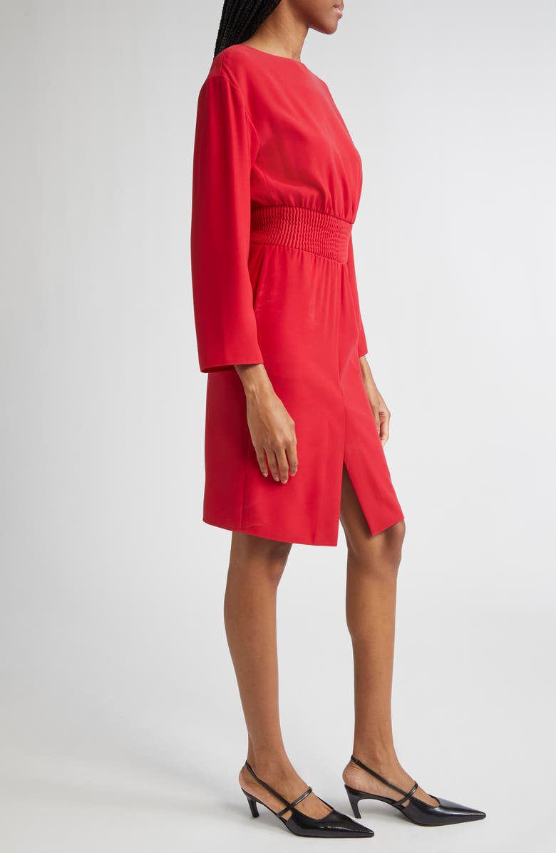 Emporio Armani Long Sleeve Techno Cady Dress, Alternate, color, Solid Medium Red