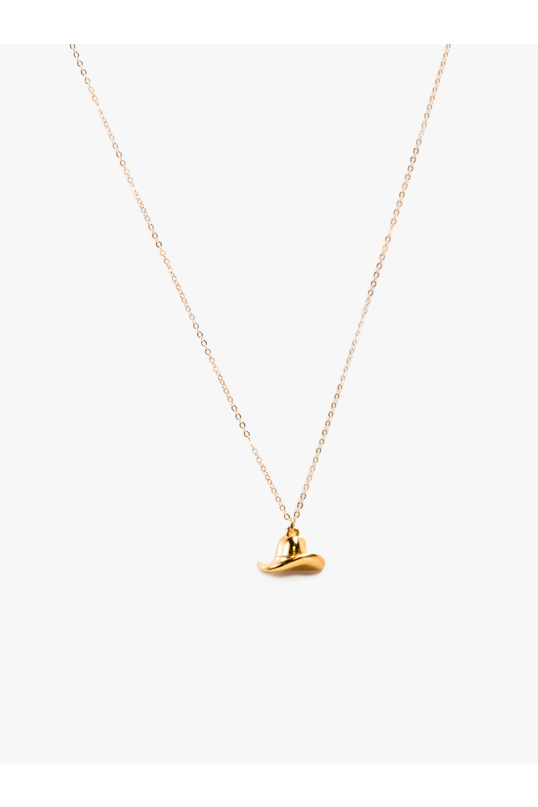 Cowboy Hat Necklace, Main, color, Gold