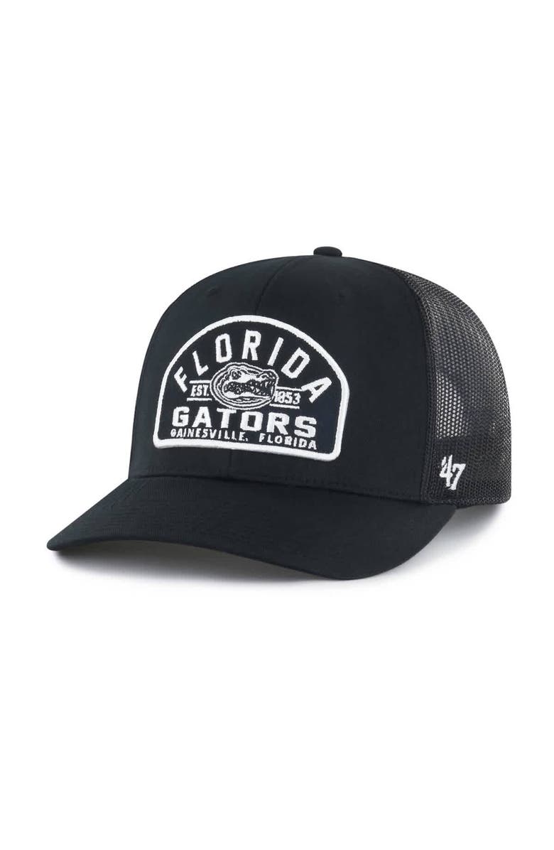 '47 Men's '47 Black Florida Gators Leland Trucker Adjustable Hat, Main, color, Black