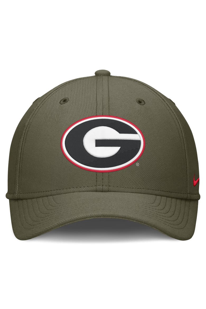 Men's Nike  Olive Georgia Bulldogs Primetime SwooshFlex Dri-FIT Hat, Alternate, color, Olive