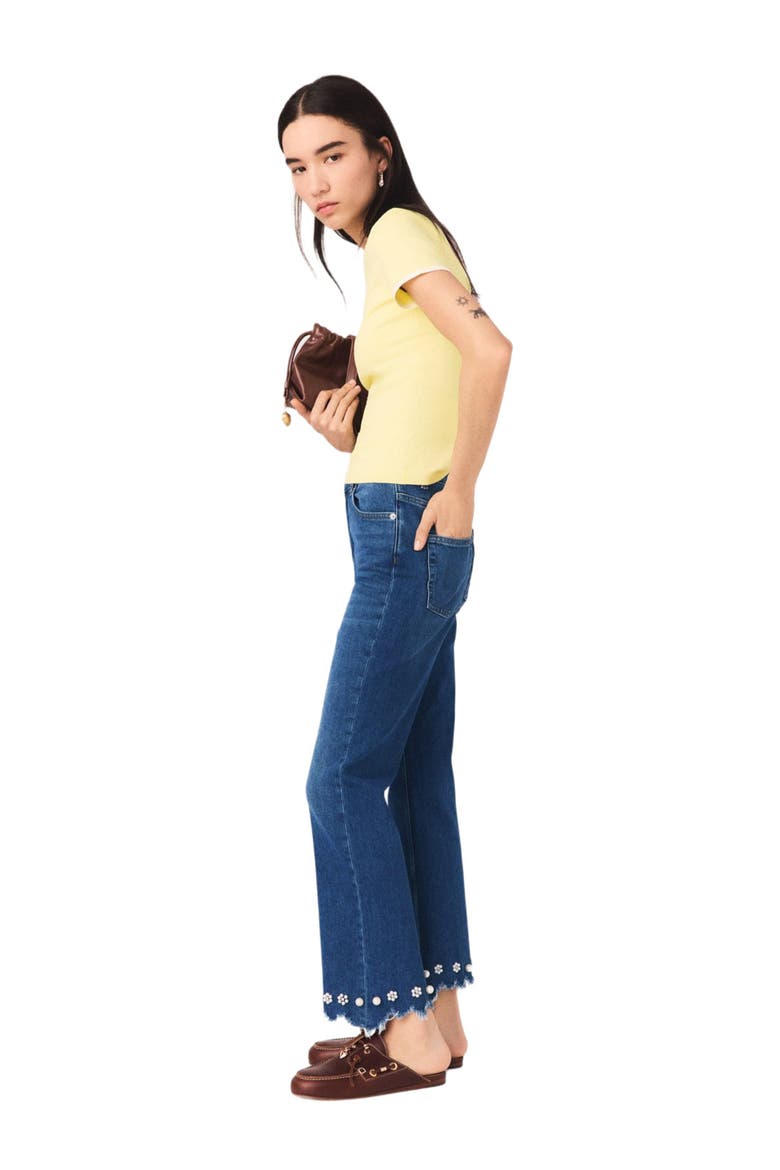 Beaded bootcut jeans, Alternate, color, Blue
