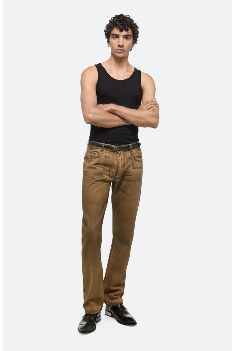 Worker Organic Cotton Straight Leg Jeans, Alternate, color, WAXED OIL STAIN - 26W