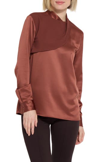 Lyssé Lysse Sally High Neck Draped Top In Brown
