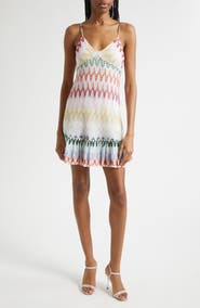Missoni Metallic Zigzag Raschel Knit Minidress