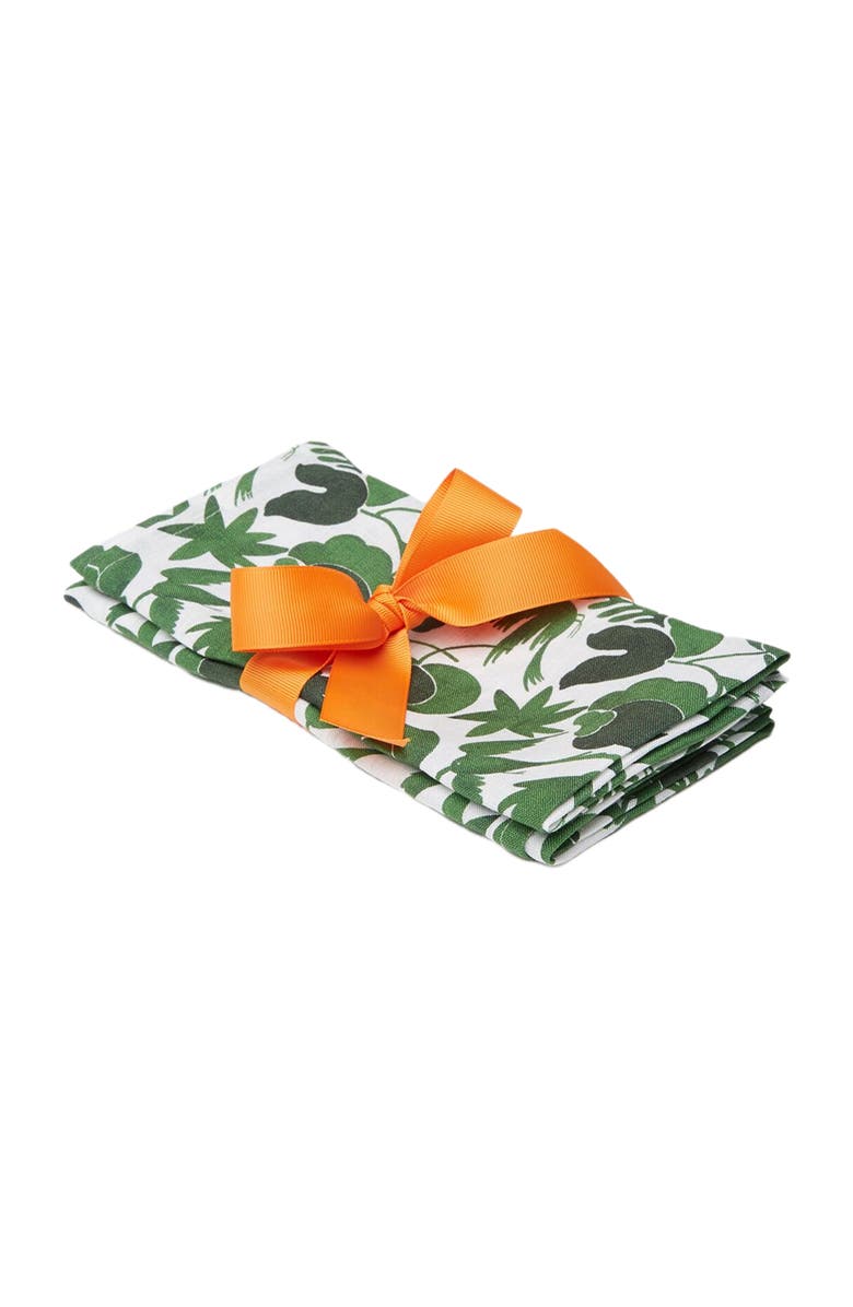 La DoubleJ Large Napkins Set Of 2, Main, color, Wildbird Small Green