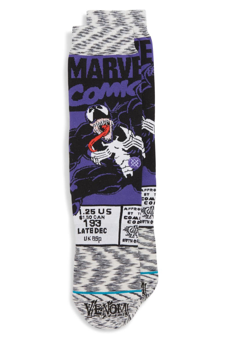 Venom Comic Socks, Main, color, GREY