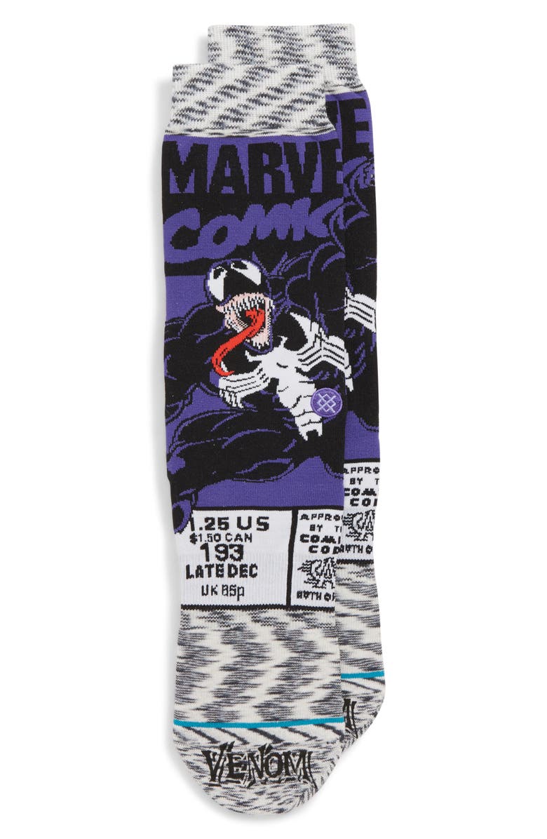 Stance Venom Comic Socks, Main, color, 