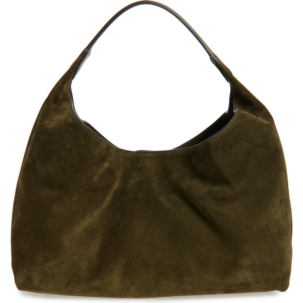 Madewell The Mylie Suede Shoulder Bag In Green