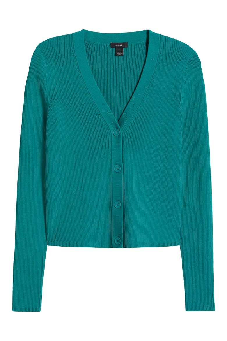 Rib Cardigan, Alternate, color, MIAMI GREEN