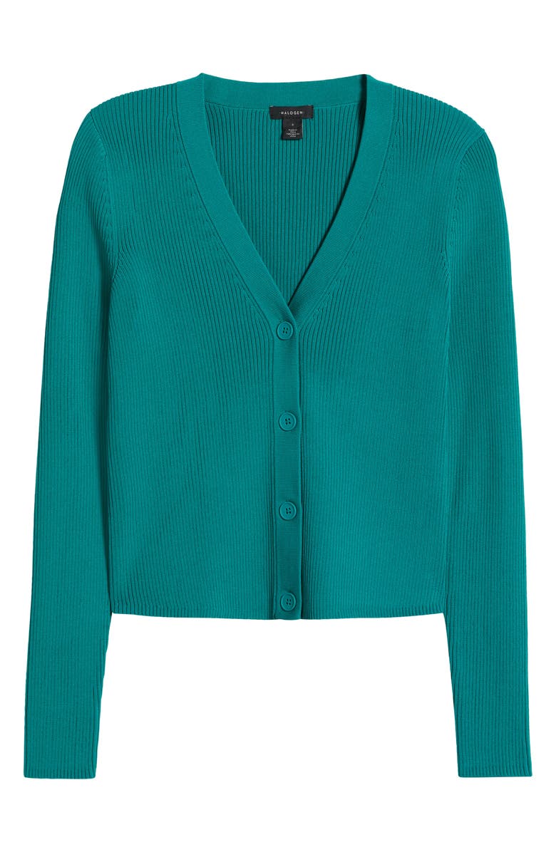 Halogen<sup>®</sup> Rib Cardigan, Alternate, color, Miami Green