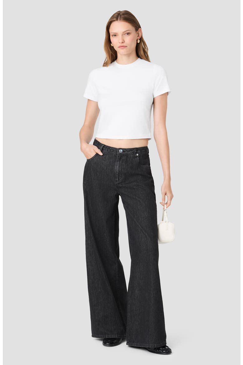 Elton Wide Leg Jeans, Alternate, color, WASHED BLACK