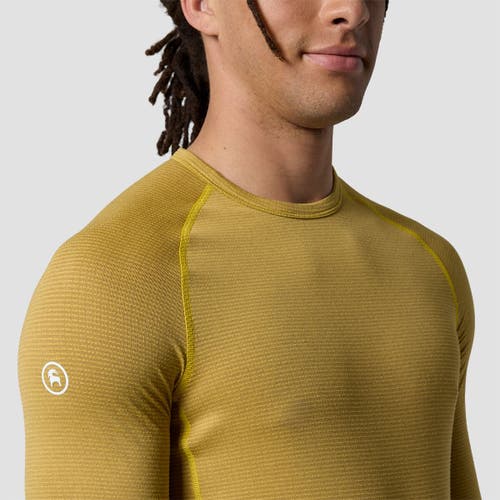 Backcountry Pines Microgrid Ultra-lt Baselayer Crew Top In Yellow