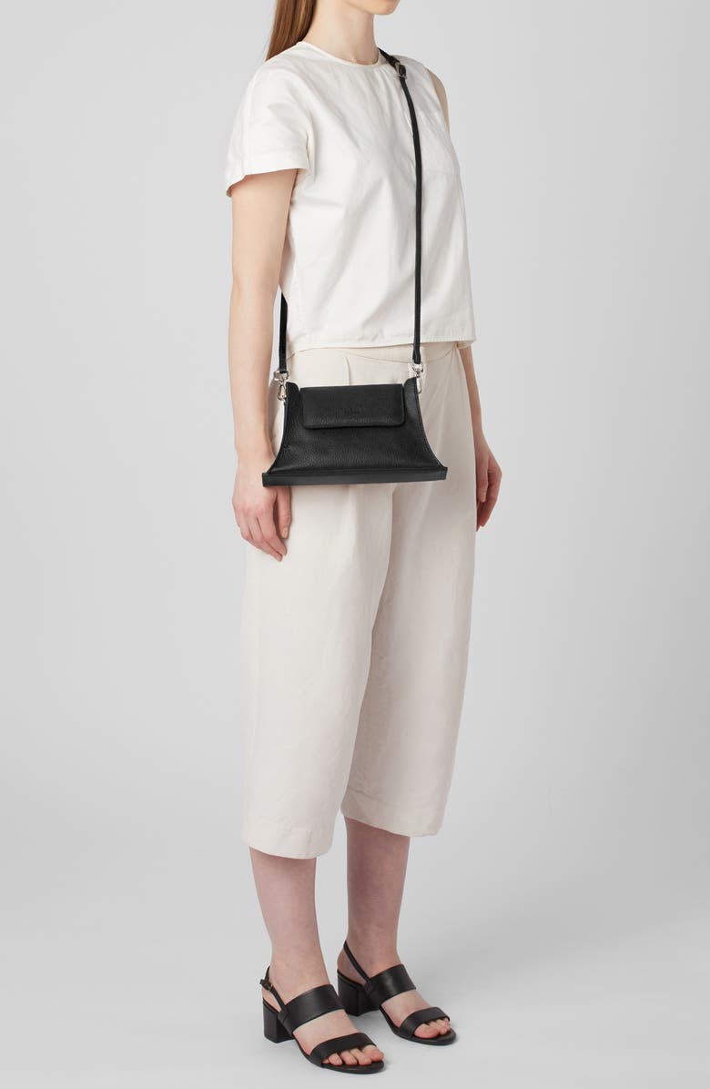 behno Mini Winnie Pebble Leather Crossbody Bag, Alternate, color, Black