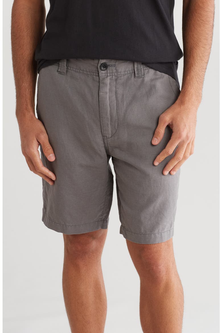 Sahara Linen & Cotton Chino Shorts, Main, color, CASTLEROCK