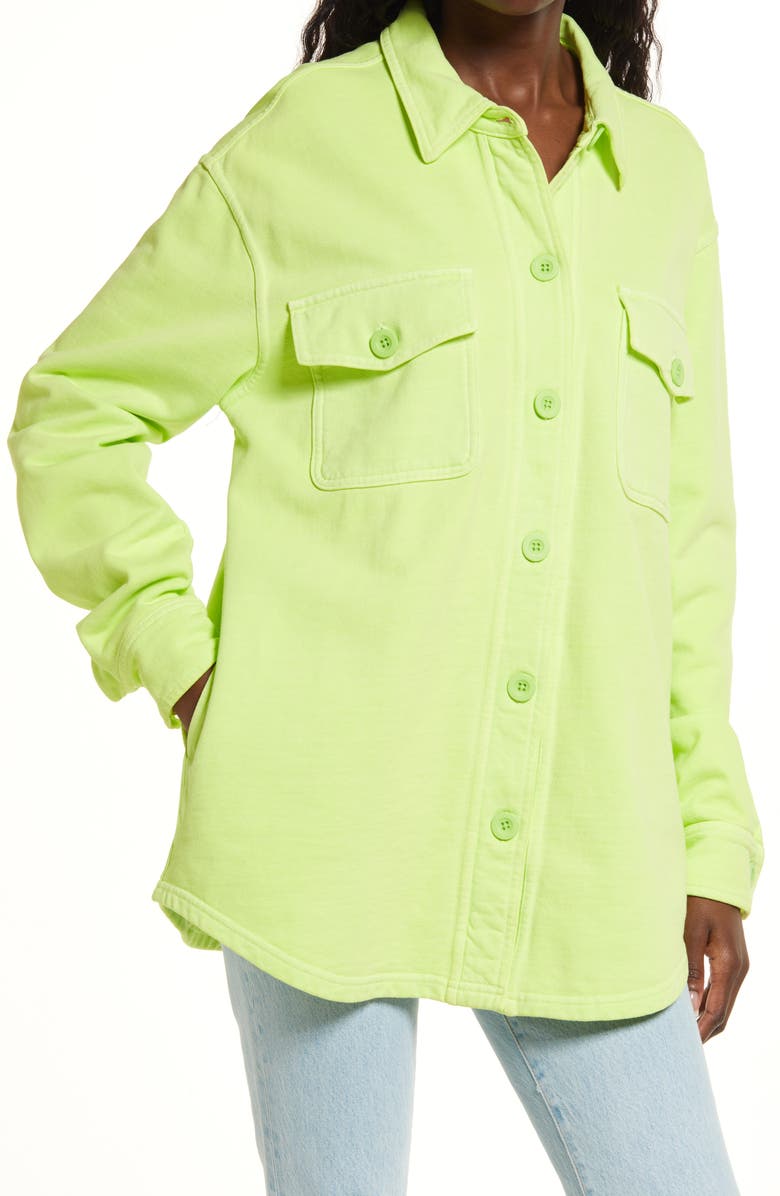 Good American Cotton Fleece Shacket, Alternate, color,