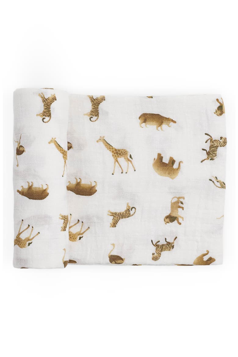 Organic Cotton Swaddle, Main, color, ANIMAL CRACKERS