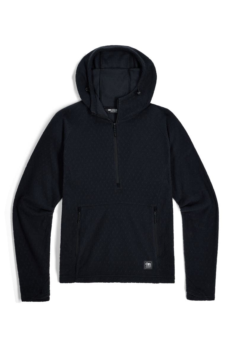 Trail Mix XT Fleece Half Zip Hoodie, Alternate, color, BLACK