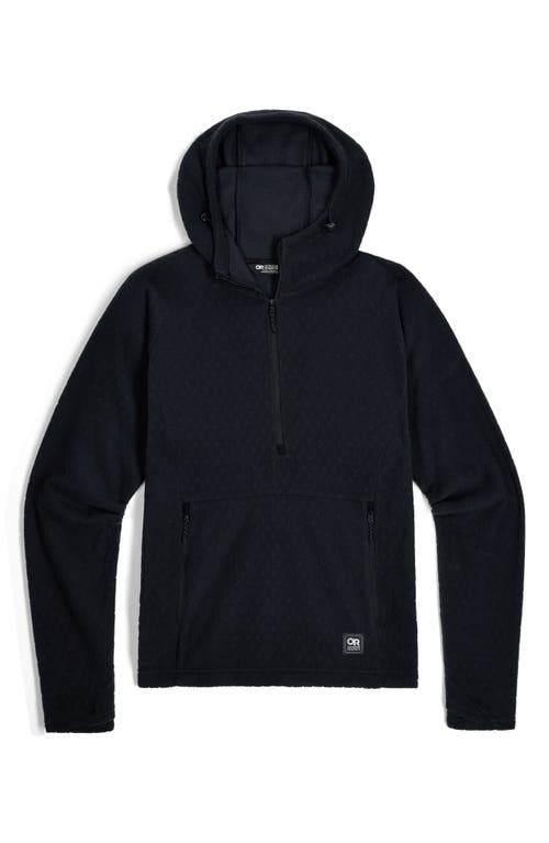 Outdoor Research Trail Mix Xt Fleece Half Zip Hoodie In Black