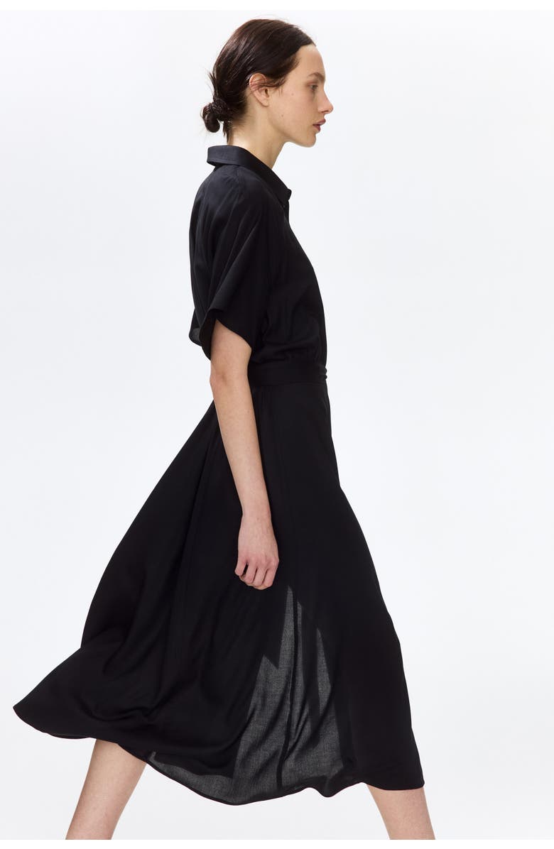H&M Tie-belt shirt dress, Alternate, color, Black