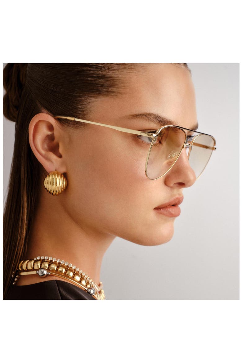 The Duke 57mm Gradient Aviator Sunglasses, Alternate, color, GOLD
