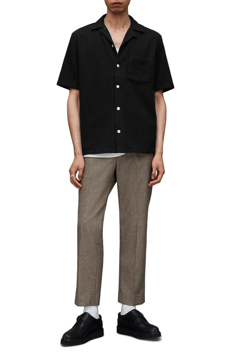 AllSaints Eularia Textured Camp Shirt, Alternate, color, 