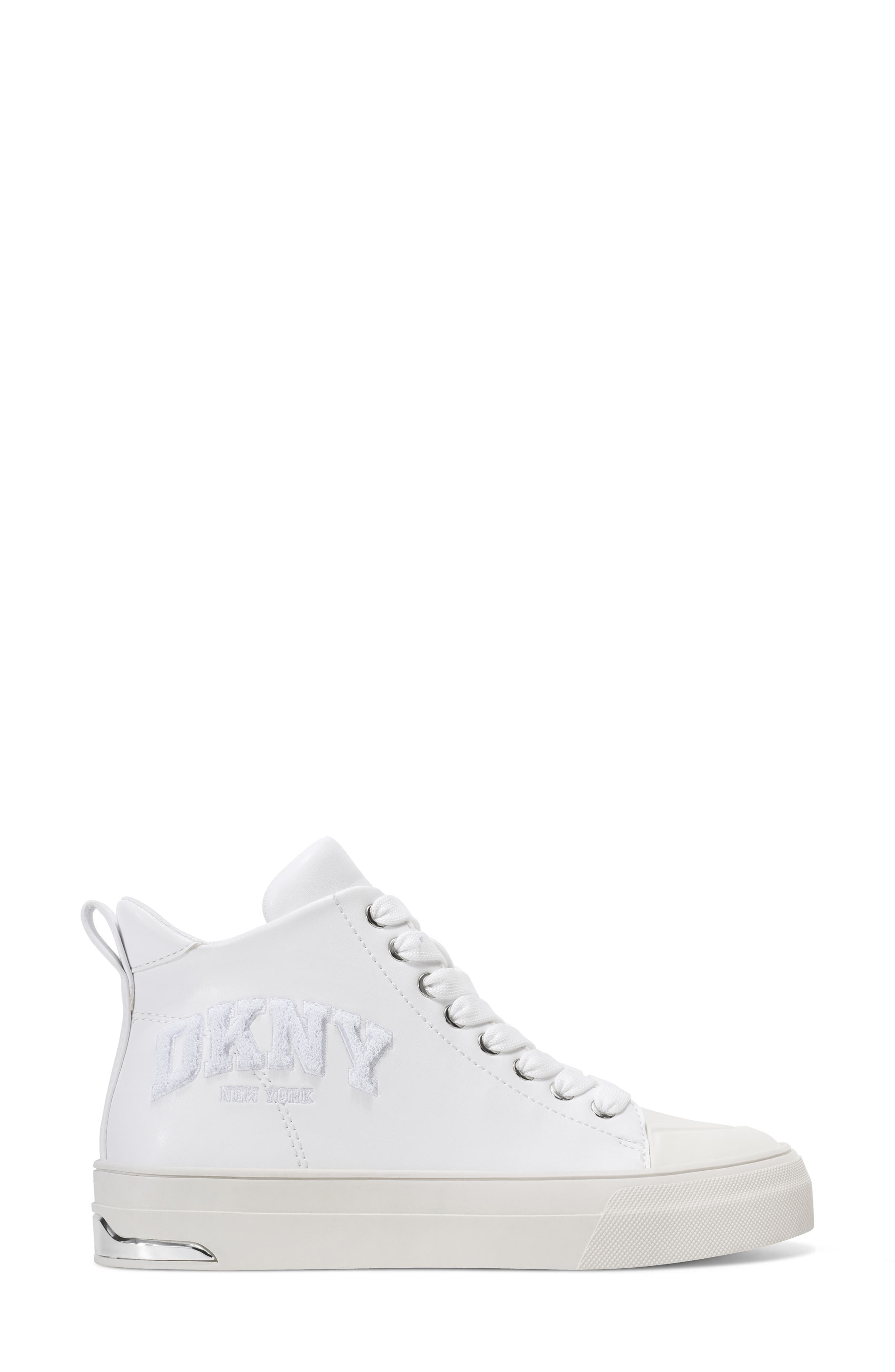 DKNY Yaser Mid Sneaker, Alternate, color, Bright White