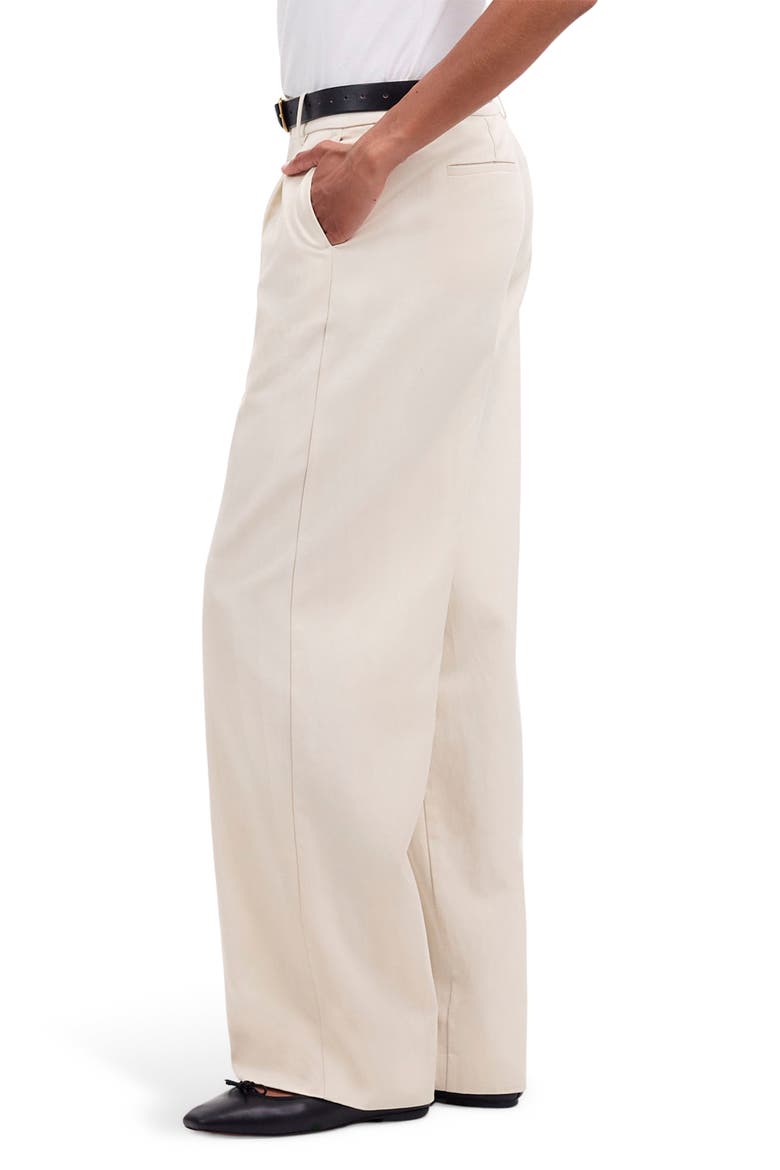 Slouchy Straight Leg Twill Pants, Alternate, color, MUTED STONE