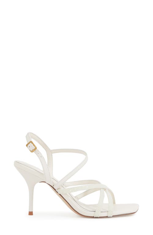 Reiss White Leather Beaded-strap Stiletto Sandals In White
