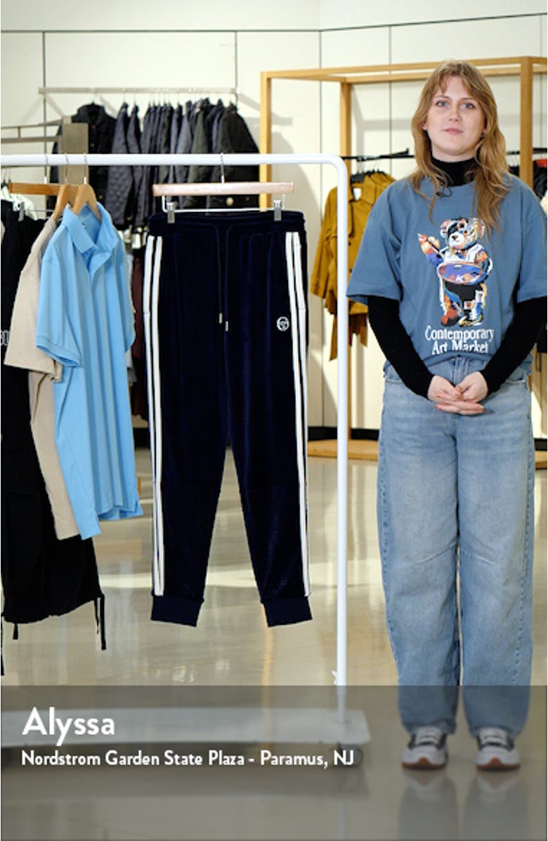 Damarindo Debossed Velour Track Pants, sales video thumbnail